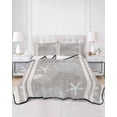 thumbnail image 3 of Gray Coastal Twin Size Down Alternative Comforter, Lightweight Comforter Quilt Bedding Set with Pillow Shams Nautical Beach Summer Sea Starfish Coral All Seasons Bed Comforter Duvet Insert 68"x86", 3 of 7