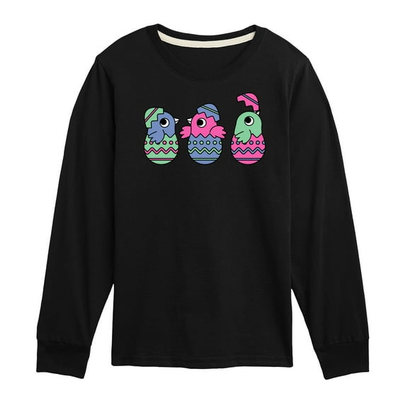 Instant Message - Chicks In Eggs - Toddler And Youth Long Sleeve Graphic T-Shirt