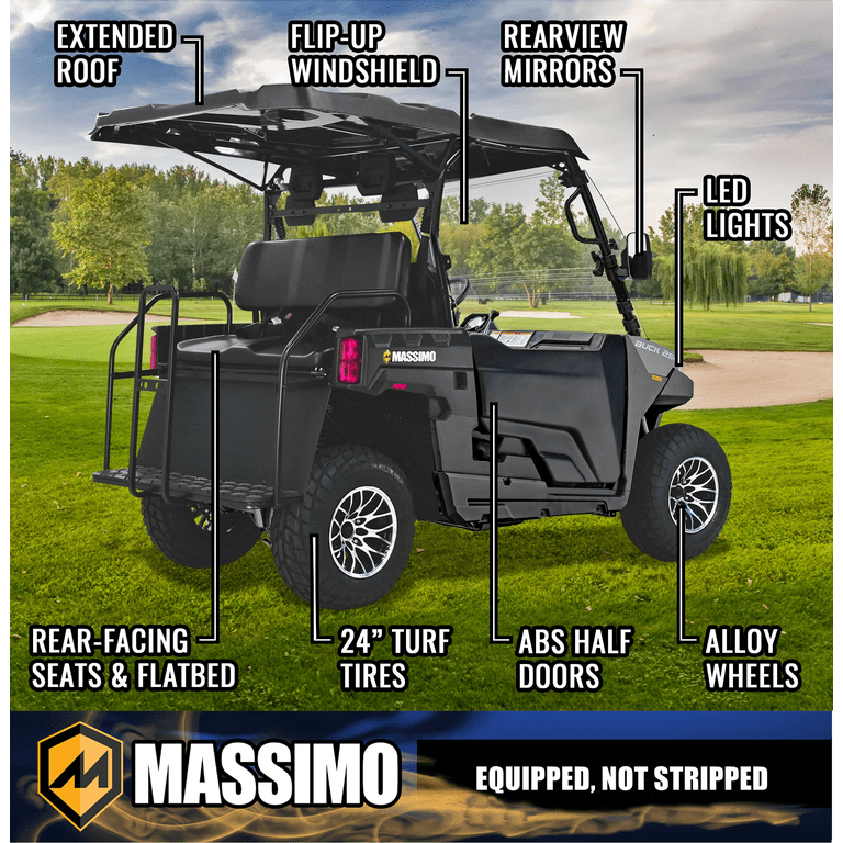 Massimo Buck 250X Side by Side 2WD 177cc EFI 12hp, Gas Golf Cart