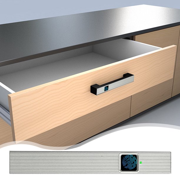 Teissuly Smart Fingerprint Cabinet Lock, Biometric Cabinet Lock, Keyless File Drawer Wardrobe Lock, 20 Fingerprints,Electric Fingerprint Lock Teissuly WER202401225512