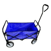X Factor Collapsible Folding Outdoor Utility Wagon, Heavy Duty Large Outdoor Utility Portable Wagon, All Terrain Garden Cart Grocery Wagon with Wheels for Sports, Shopping, Camping, and Beach (Blue)