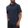thumbnail image 4 of CAMISA POLO DE NEGOCIOS DE MANGA CORTA CON BOTONES Y COLLAR PARA HOMBRE EN TEXTURA JACQUARD M AZUL OSCURO, 4 of 6