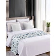 thumbnail image 4 of Xipuska Blue Spring Floral Bed Runners for King Size Bed, Decorative Bed Throws for Foot of Bed, Elegant Summer Botanical Bed Runner Sofa Throw Bedding Scarf Protector Slipcover for Bedroom/Hotel, 4 of 6