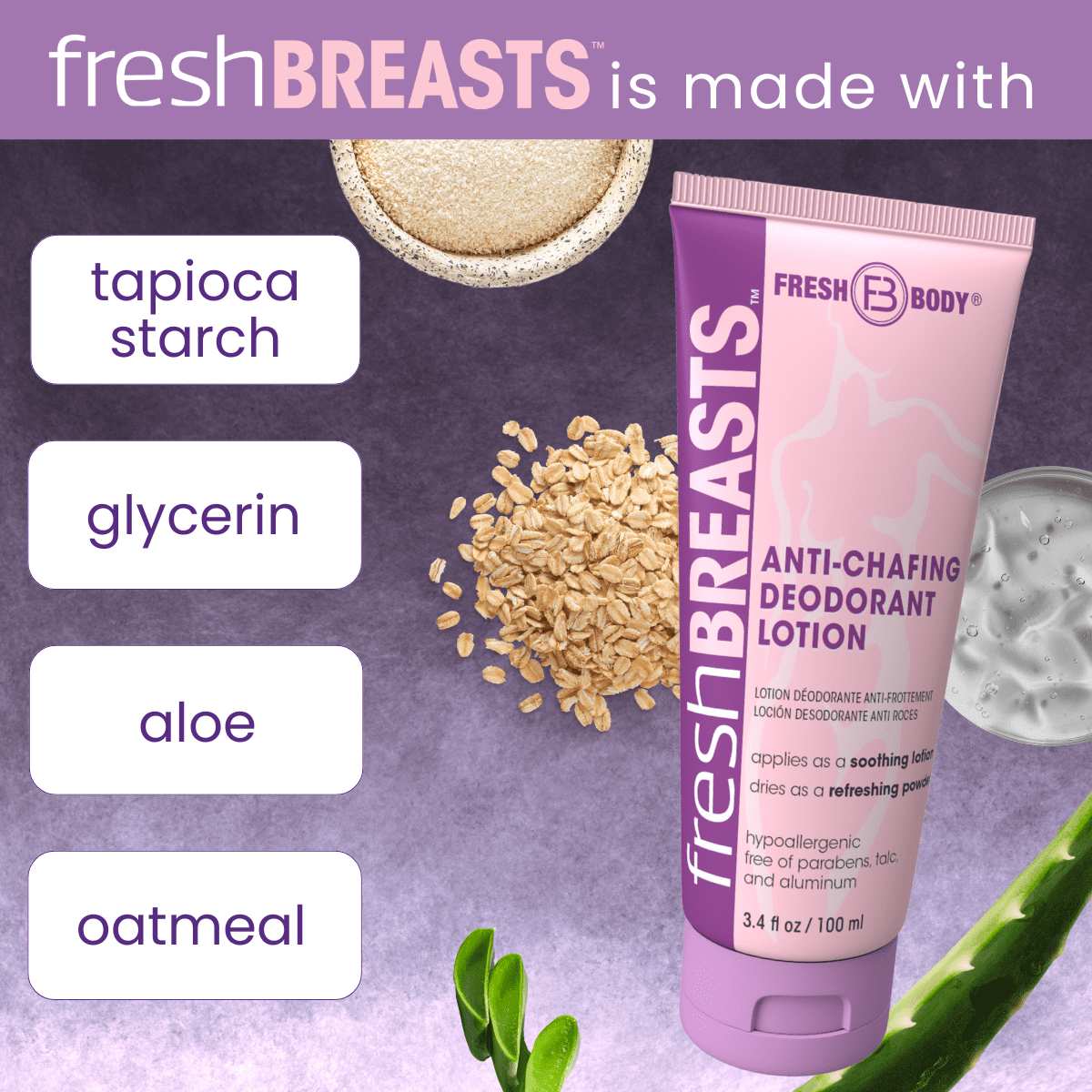 Fresh Breasts Hypoallergenic Liquid Powder  - Made in the USA