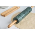 thumbnail image 5 of Fox Run Marble Rolling Pin with Wooden Base, Green, 10" Barrel, 5 of 8