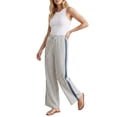 thumbnail image 7 of adaychics Womens Leopard Pants Side Striped Elastic Waist Drawstring Baggy Pants with Pockets Daily Wear, 7 of 7