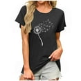 thumbnail image 2 of Women Blouses My Orders, Womens Short Sleeve Daisy Tops Crew Neck Dressy Casual Loose Fit Shirts Summer Flowy Blouses 2025 Trendy Clothes, 2 of 6