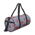 thumbnail image 3 of Haiem Starfish Navy Blue Stripe Pattern Gym Bag for Women Men, Waterproof Travel Duffel Bags, Personal Item Travel Bag Weekender Bag with Shoes Compartment & Wet Pocket, 3 of 8