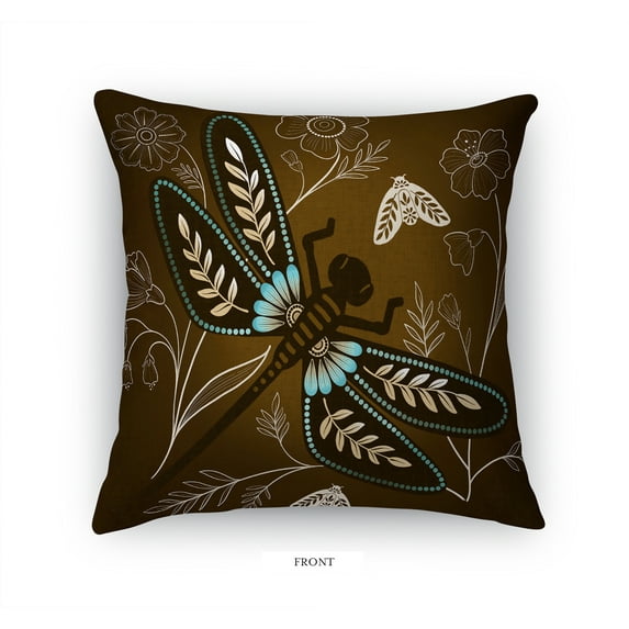 Dragonfly Brown Accent Pillow by Kavka Designs