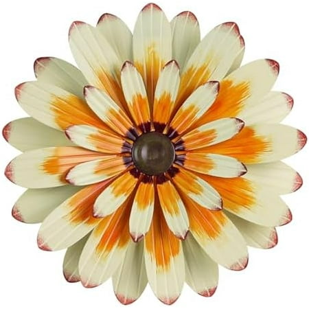 Metal Flower Wall Decor, 16" Wall Art Hanging Decorations for Home Bathroom, Bedroom, Living Room, Office, Boho Art, Indoor Outdoor Decorations Patio Garden Decor