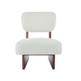 thumbnail image 2 of Leumius Set of 2 Modern Lounge Chair with Polyester Upholstery, Sturdy Wood Base With Walnut Finish, Minimalist and Stylish Accent Seating for Living Room Bedroom Office Beige+Walnut, 2 of 6