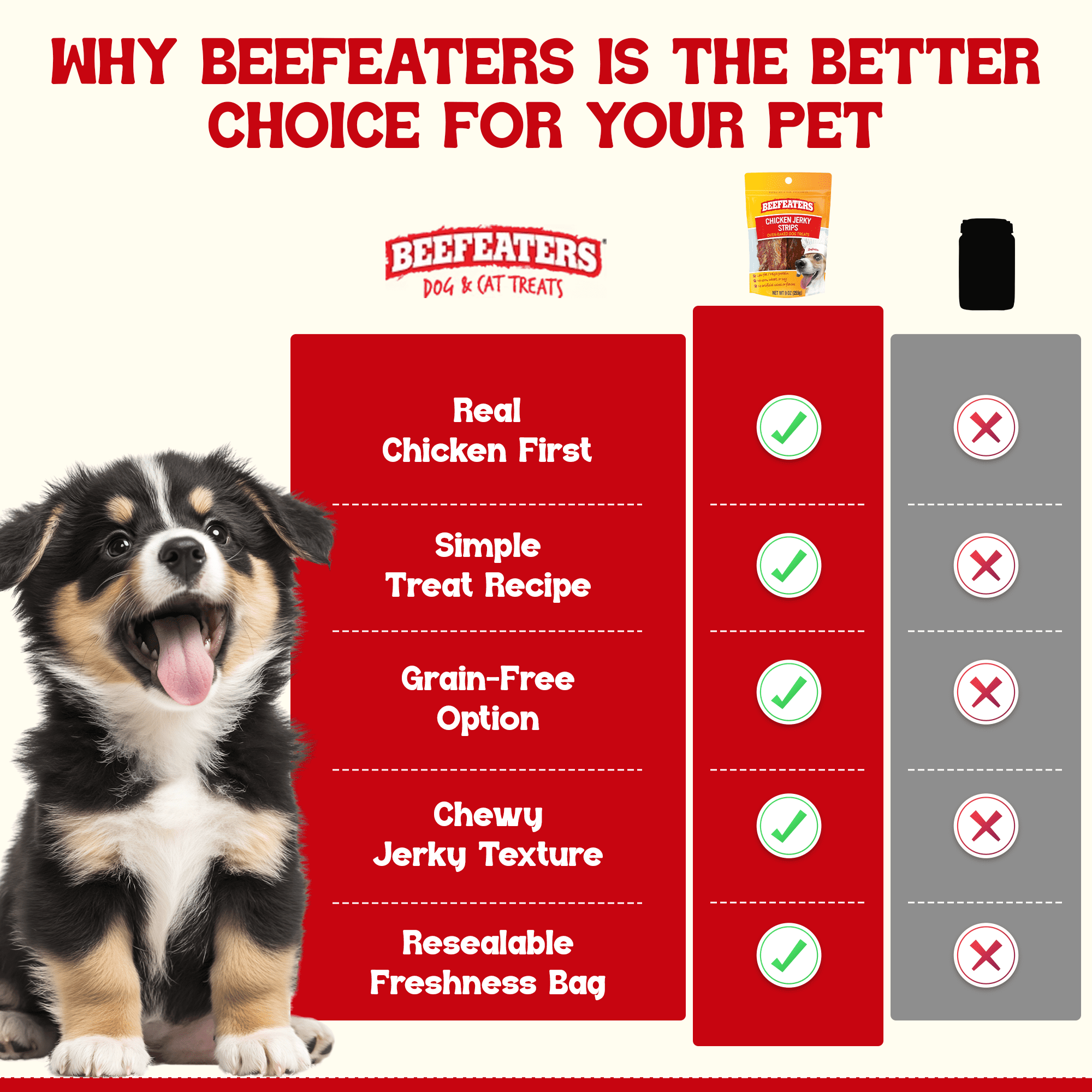 Beefeaters Chicken Jerky Strips for Dogs 38oz, 100% Real Chicken Breast, Oven-Baked, Grain-Free Dog Treats for Training & Rewards, High Protein, Low Fat, Resealable Bag, All Life Stages