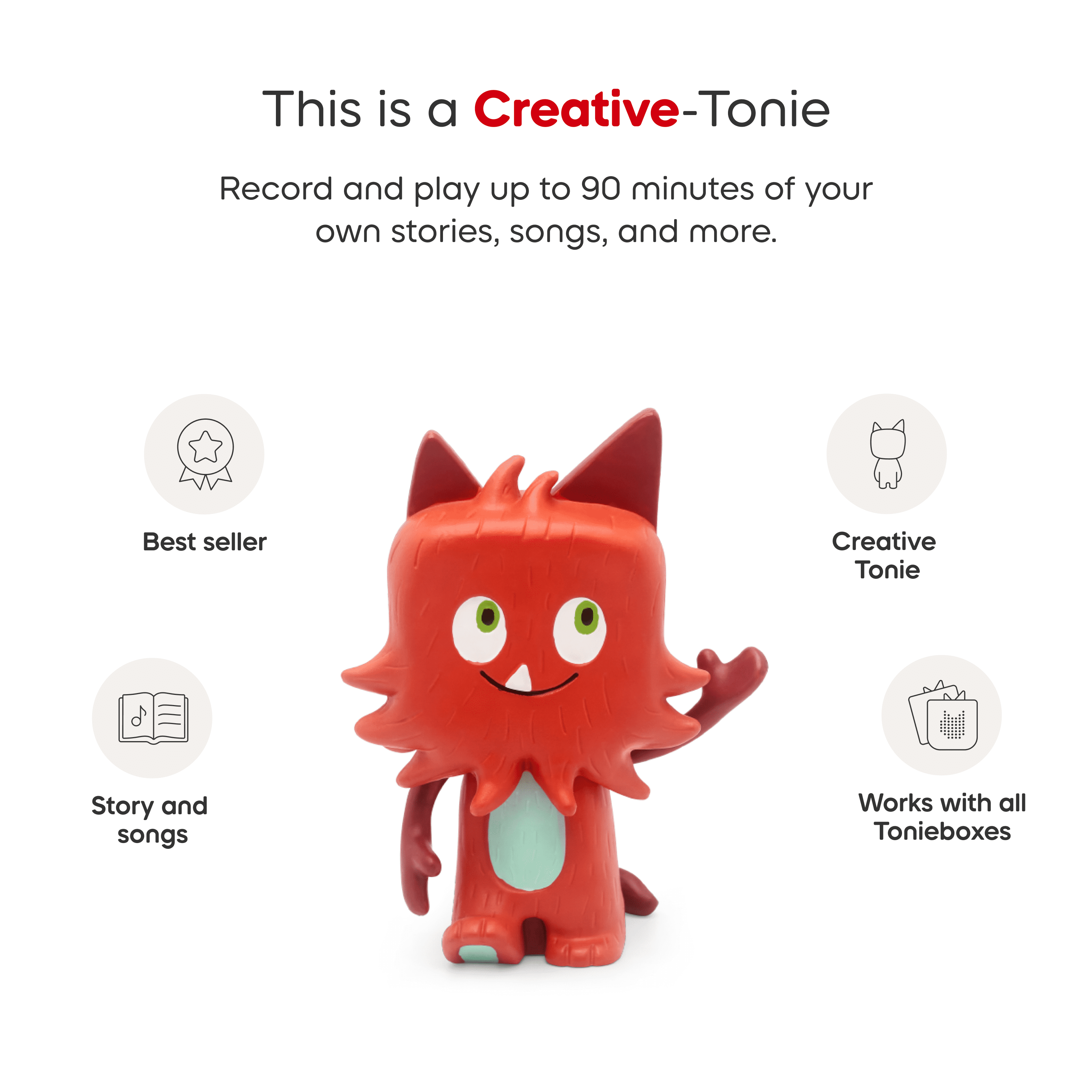 Tonies Monster Creative Audio Character - Record and Upload up to 90 Minutes of Your Own Stories and Songs