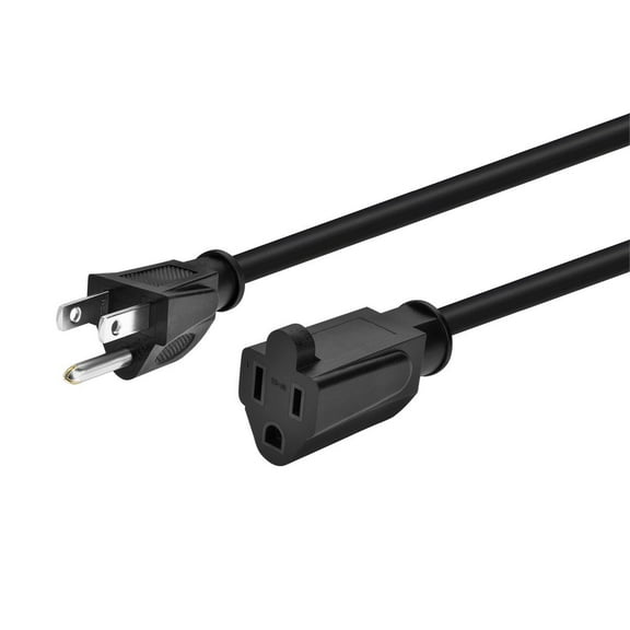 Monoprice 3-Prong Extension Cord - 25 Feet - Black | NEMA 5-15P to NEMA 5-15R, 14AWG, 15A
