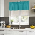 thumbnail image 5 of Teal Valances for Windows, Decorative Rod Pocket Window Valance Curtains, Turquoise Pure Teal Short Curtain Drapes for Kitchen/Bathroom/Living Room, 2 Panels, 60" W x 18" L, 5 of 8
