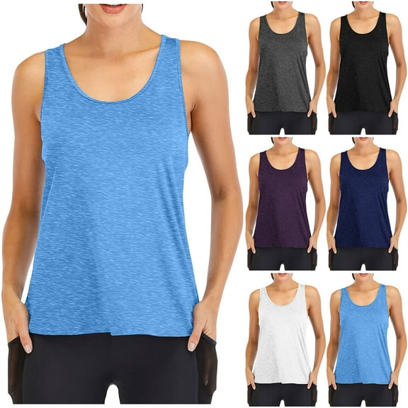 Fesfesfes Ladies T Shirts Women Sports Yoga Blouse Wide Back Muscle Racerback Tank Fitness Tops Short Sleeve Tops for Women 2XL(US:12)