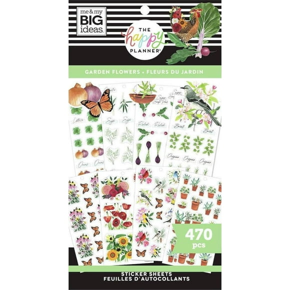 The Happy Planner Livre de Stickers de Valeur, Fleurs de Jardin, 470