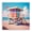 Sunny Beach Lifeguard Tower, variant on Stupell Industries Mid-Century Colorful Sunny Beach Tower Black Floating Frame Canvas Art, 18 x 18, by Creative Studio