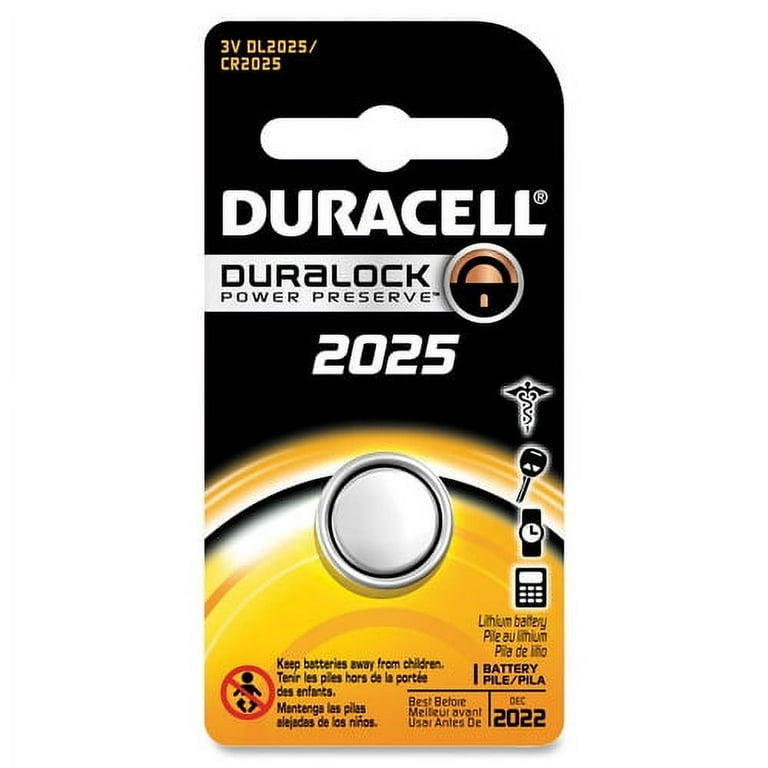 Duracell Coin Cell Lithium 3V Battery - DL2025 For Multipurpose - CR2025 - 3  V DC - Lithium (Li) - 1 Each 