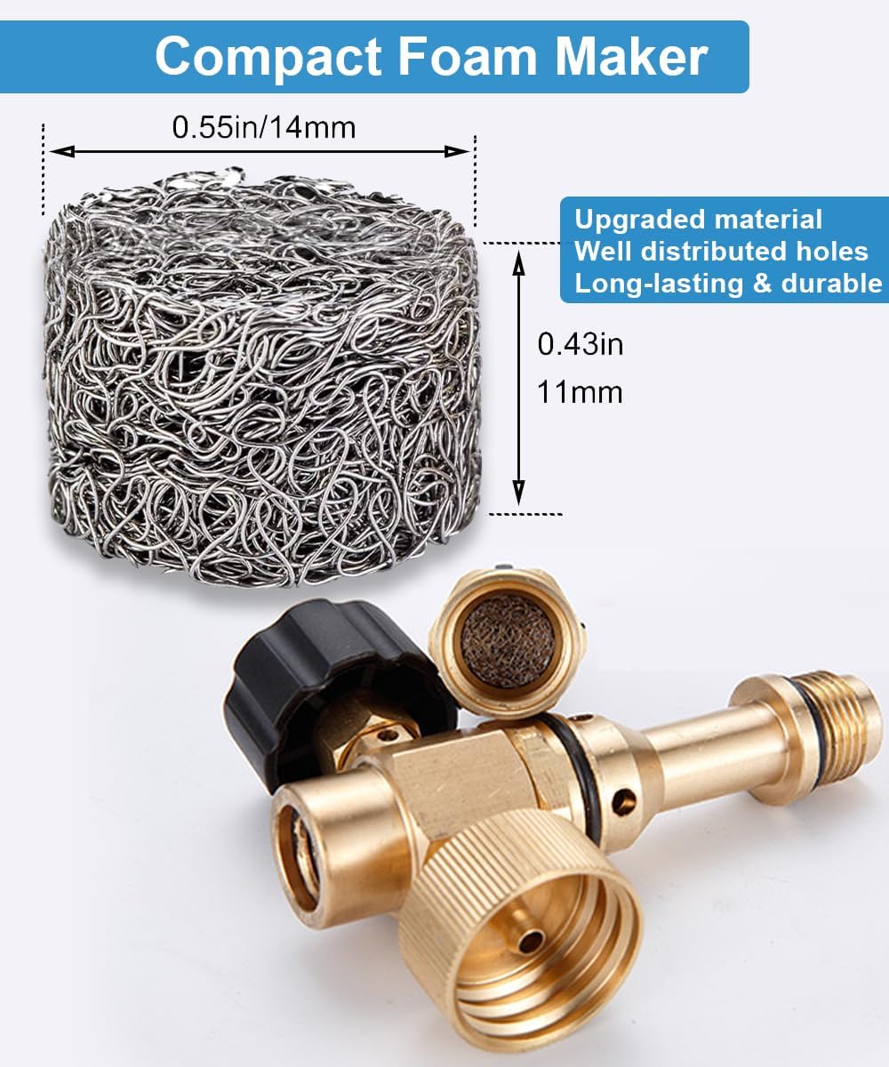1.1 mm Orifice for Foam Cannon and Foam Maker (4 Pack), Universal Foam Cannon Orifice 1.1mm for Snow Foam Lance Blaster, Brass Foam Cannon Tip for Pressure Washer Foam Cannon Parts, 3000 PSI