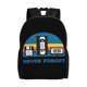 thumbnail image 1 of Mochila negra Never Forget para mujeres y hombres, mochila para computadora portátil, para trabajo, negocios, viajes, mochila informal para el colegio, mochila para estudiantes universitarios, regalo, 1 of 5