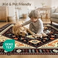 thumbnail image 4 of ODIKA 9'x12' Washable Area Rug Non-Shedding, Easy Care Abstract Grid Boho Geometric Border Interlocking Lattice Motif for Master Suite, California King, Under Bed, 4 of 7
