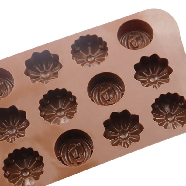 2 moldes de silicona rosa de 15 cavidades, moldes de silicona con forma de flor y chocolate, antiadherentes, para hornear cubitos de hielo de galletas, gomitas 2 moldes de silicona rosa de 15 cavidades, moldes de silicona con forma de flor y chocolate, antiadherentes, para hornear cubitos de hielo de galletas, gomitas