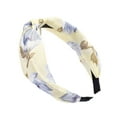 thumbnail image 1 of Diadema de tela a la moda para mujer, banda para el pelo con nudo cruzado, aro para el pelo con lazo (flor amarilla), 1 of 2
