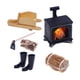 thumbnail image 5 of Juego de decoración de chimenea para casa de muñecas, modelo en miniatura 1:12 para niños, juguetes para muñecas 1/12 sin linterna, 5 of 9