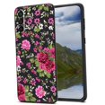 thumbnail image 1 of Pretty-floral-pink-black-Hispanic-Textile-Style Phone Case, Degined for Samsung Galaxy S23 Case Men Women, Flexible Silicone Shockproof Case for Samsung Galaxy S23, 1 of 1