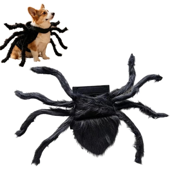 Cat Spider Costume, Halloween Pet Costume with 8 Artificial Spider Legs, Plush Spider Outfit for Small Dogs and Cats, Funny Halloween Party Dress-Up