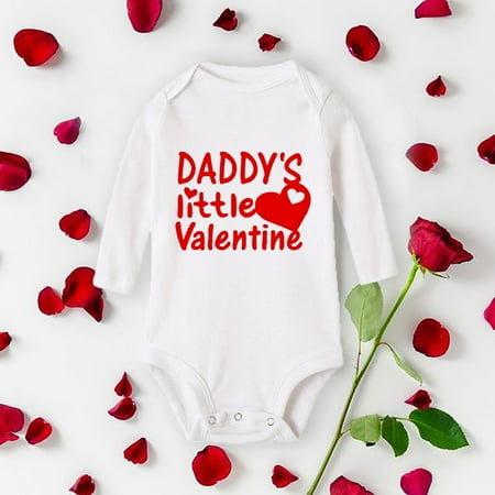 

Quealent Valentines Baby Bodysuit Sets Winter Jumpsuit For Baby Boy baby girl s ruffle sleeve romper with snap for toddler White 3-6 Months