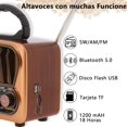 thumbnail image 2 of Radio Vintage Portátil,con Am FM SW,Recargable USB, Altavoz Bluetooth Inalámbrico, Compatible con TF, y USB,Estilo Clásico Antiguo Hi-Fi para el Hogar, Regalo, Viaje(Marrón) Marrón, 2 of 7
