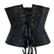 thumbnail image 2 of Gibobby Corsé Mujer Sexy con Cordones Top de Satén Floral Deshuesado Body Shaper Bustier Negro L, 2 of 3