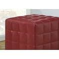 thumbnail image 5 of 16.75" x 16.75" x 17" Red Leather Look Fabric  Ottoman, 5 of 7