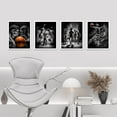 thumbnail image 2 of PixonSign Framed Wall Art, Black & White Basketball Star Posters, Set of 4 Boy's Bedroom Illustration Wall Decor, Adhesive Canvas Prints, Multicolor Contemporary Wall Décor - 11"x14" White, 2 of 5