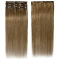 thumbnail image 3 of SEGO Clip in Human Hair Extensions Full Head 100% Real Remy Thick Hair Extensions Silky Straight(7 pcs/15 clips), 3 of 8