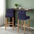 thumbnail image 2 of Navy Blue Botanical Wildflowers Bar Stool Covers - Stretch Dining Chair Covers Set of 4, Rustic Floral Bar Chair Cover Removable Counter Stool Pub Chairs Slipcovers Protectors for Kitchen/Cafe, 2 of 9