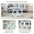 thumbnail image 5 of SUDICA Rectangle Coffee Table 47.2 Inch x 25.4 Inch Tempered Glass Top White MDF Base 1 Piece for Living Room, 5 of 6