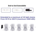 thumbnail image 3 of Christmas String Lights, 33FT 100 Ds Indoor Outdoor Fairy Lights 8 Flashing Modes and Memory Function with End-to-End Plug, Waterproof Fairy Lights for Bedroom Wedding Party Decorations (Warm White), 3 of 8