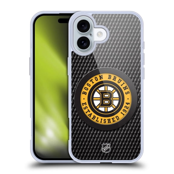 Head Case Designs NHL Boston Bruins Puck Texture Soft Gel Case for Apple iPhone 16