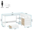 thumbnail image 2 of Barara King Home Office Desk, Computer Desk,59" L-Shaped Desk, Reversible Corner Desk with Drawers & Shelves,White, 2 of 3