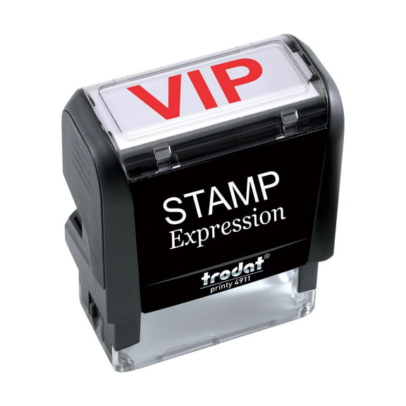 StampExpression - VIP Office Self Inking Rubber Stamp - Red Ink (A-5876)