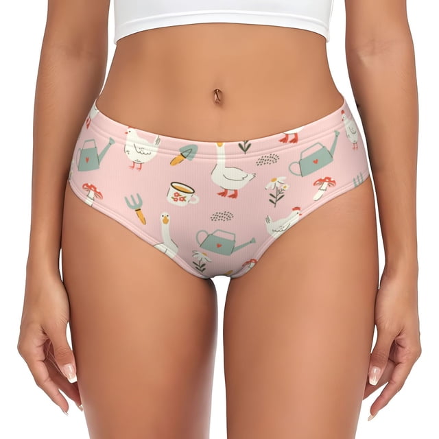 Balery Chicken And Goose Ropa Interior de Algodón para Mujer con Dibujo – Braguitas Cómodas y Elásticas, Estilo Clásico-XX-Large