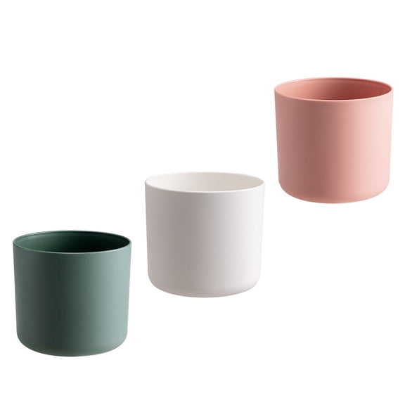 Set of 3 Plastic Flower Pots for Indoor and Outdoor Plants, Stylish Plant Containers for Home, Garden, and Office