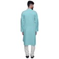 thumbnail image 2 of Atasi Solid Button Down Kurta For Boys Asymmetric Long Sleeve Kurta For Men, 2 of 4