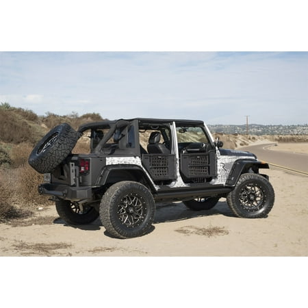 Rampage 990135 Soft Top Trailview Tonneau Diamond Black Sailcloth Without Doors Includes Tinted Windows With Sun Roof With Cab Cover Tonneau