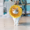 thumbnail image 5 of Collares para perros y gatos, protección antimordeduras, ajustable, cómodo collar de recuperación de cono para perros y gatos con adorable patrón de girasol amarillo S, 5 of 5