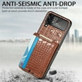 thumbnail image 2 of Decase Galaxy Z Flip 4 Wallet Case with Card Holder 9 Card Slots Large Storage Premium Luxury Crocodile Pattern PU Leather Flip Protective Kickstand Cover for Samsung Galaxy Z Flip 4 5G 2022 Brown, 2 of 8