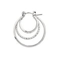 thumbnail image 3 of Time and Tru Adult Women's Silver Tone Twist Metal Hoop Earring, 3 of 5